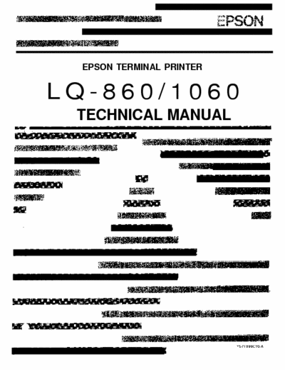 Epson LQ-860 Epson TERMINAL PRINTER LQ-860 LQ-1060 Service Manual